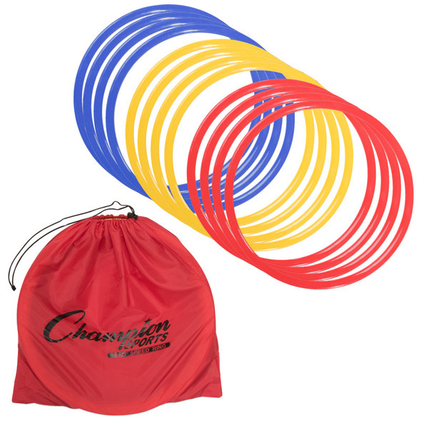 Speed Ring Set, 18 Inch, Red/Yellow/Blue, Set of 12