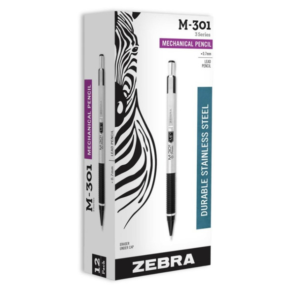 Mechanical Pencils, Stainless Steel Barrel, 0.7mm Medium Point, Refillable, 12 Count
