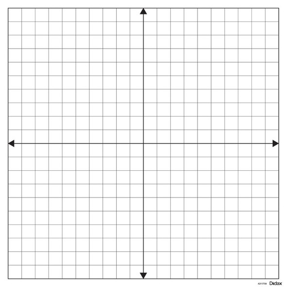 Demonstration Magnetic Dry-Erase Grid, Coordinate Grid, 1 in Squares, 22 x 22 in