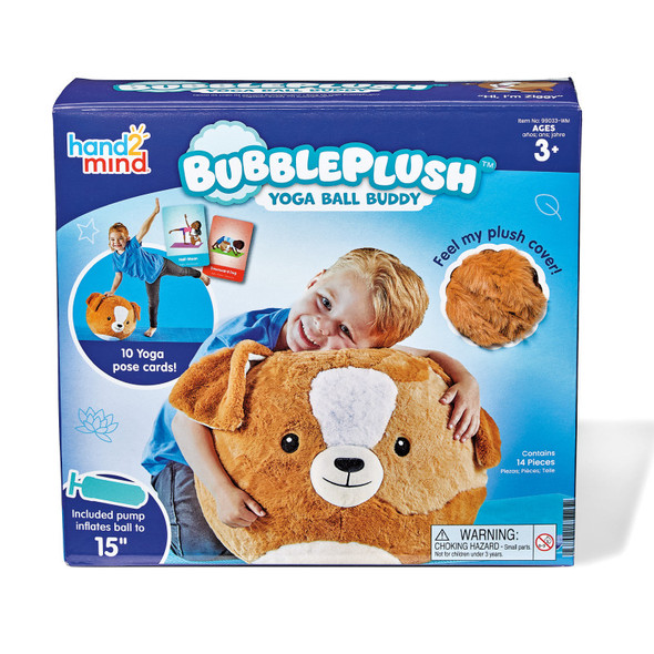 BubblePlush Yoga Ball Buddy, Ziggy the Playful Puppy
