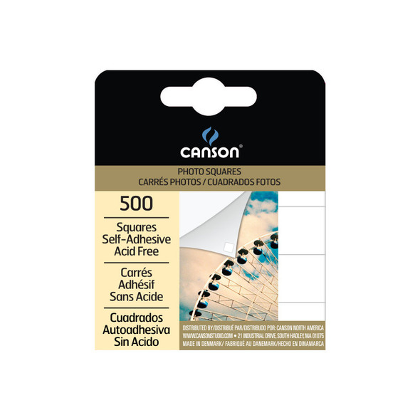 Self-Adhesive Photo Squares, Transparent, 500-Count Dispenser
