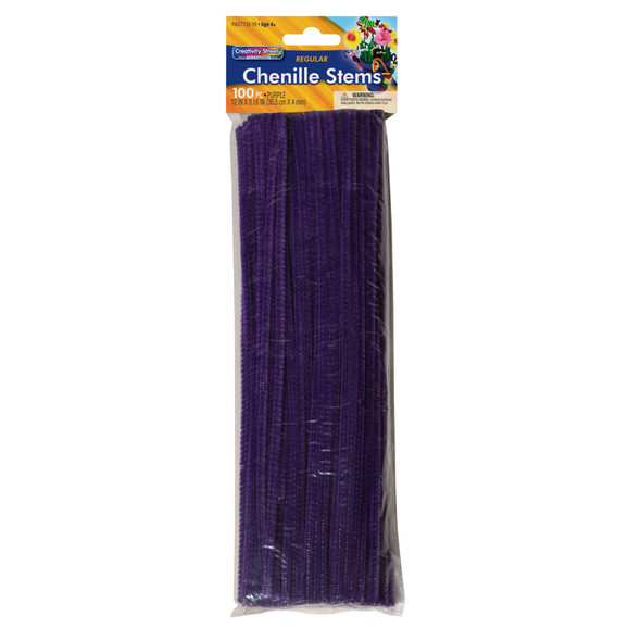 Regular Chenille Stems, Purple, 12 in x 4 mm, 100 Pieces