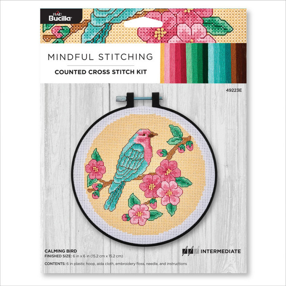 Calming Bird Counted Cross Stitch Kit, 6 Inch