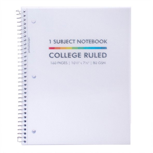 1-Subject Notebook, 7.5 in x 10.5 in, Wide Ruled, Assorted