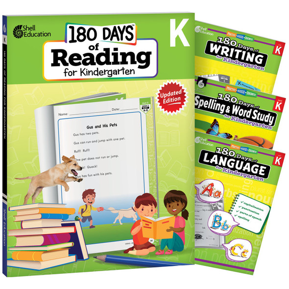 180 Days™ Phonics, High-Frequency Words, Reading 2nd Edition, and Printing, Kindergarten, 4-Book Set