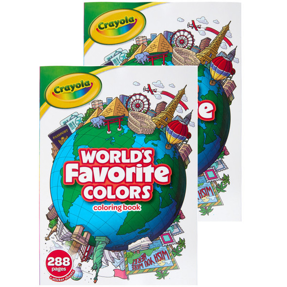 World's Favorite Colors Coloring Book, 288 Pages, Set of 2