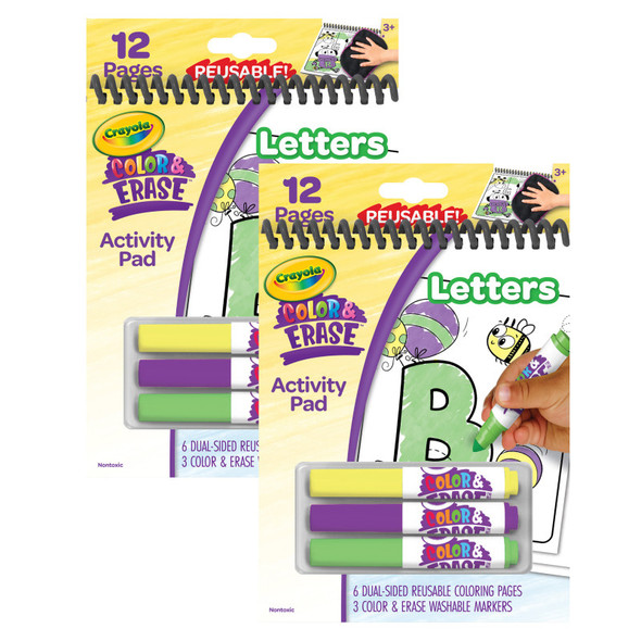 Color & Erase Letters Reusable Activity Pad, Set of 2