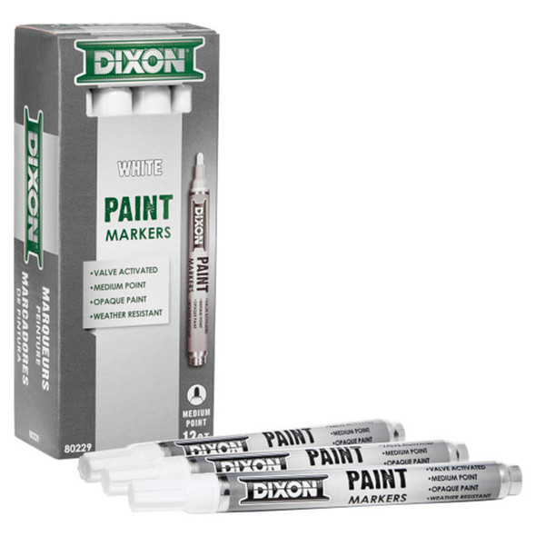 Medium Tip Paint Markers, White, 12 Count