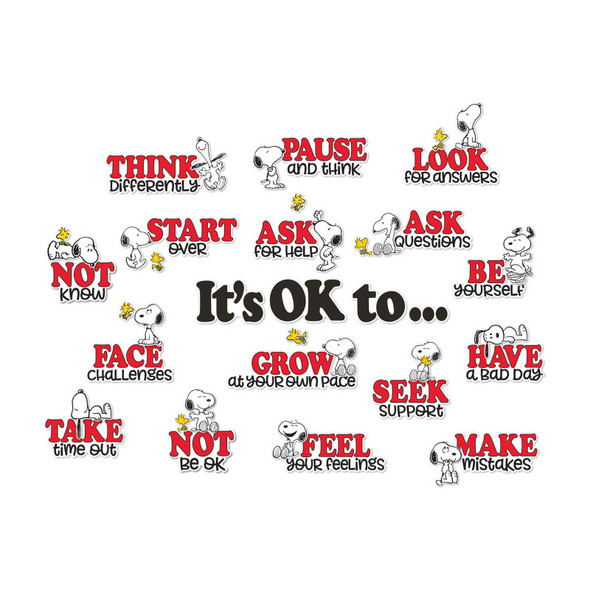 Peanuts® Snoopy It's Ok to... Bulletin Board Set, 42 Pieces