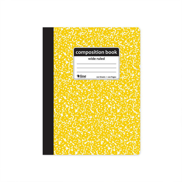 Wide-Ruled Marble Composition Book, 100 Sheets, Yellow