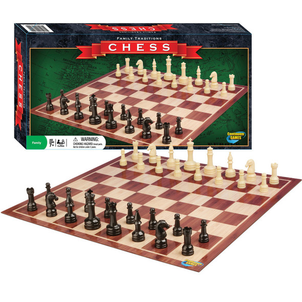 Classic Chess Board Game with Wooden Playing Pieces