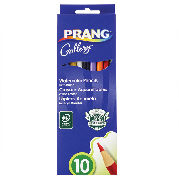 Watercolor Pencils with Brush, 10 Colors