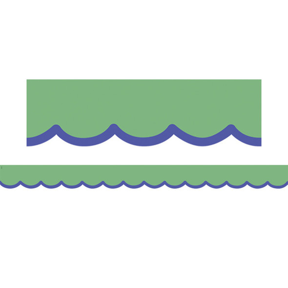 Color Crush Green with Blue Scallops Die-Cut Border Trim