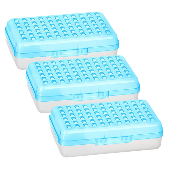 Dots Multipurpose Pencil Case Utility Boxes, Blue, 3 Count