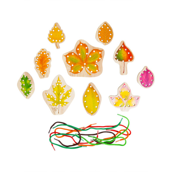 Threading Leaves Lacing Set, 20 Pieces