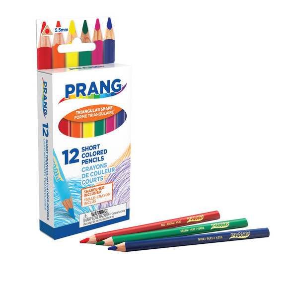 Short Triangular Colored Pencils, 12 Count