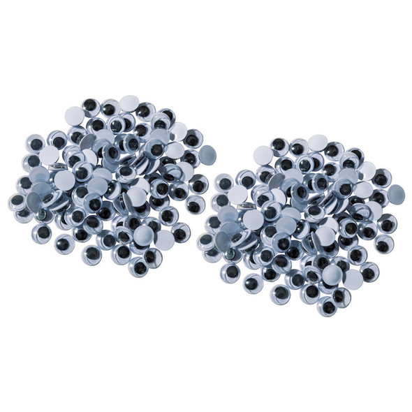 Black Wiggle Eyes, 7 mm, 100 Pieces Per Pack, 2-Pack