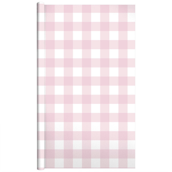 Cottage Gingham Pink Bulletin Board Paper Roll, 47.25" x 25'
