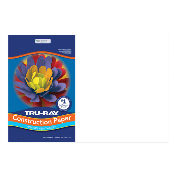 White Construction Paper, 12" x 18", 150 Sheets