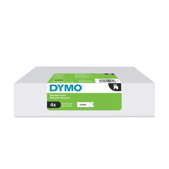 DYMO® D1 Labels for LabelManager Label Makers, Black Print on White, 1/2-Inch x 23-Foot Rolls, Self-Adhesive, 4 Count