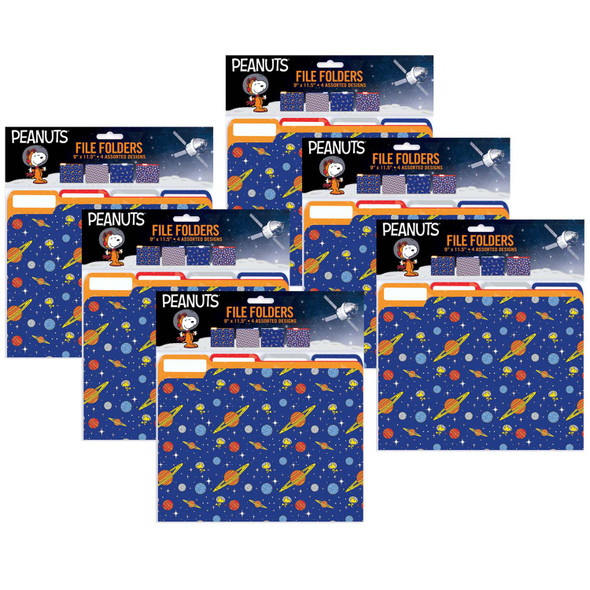 Peanuts NASA File Folders, 4 Per Pack, 6 Packs