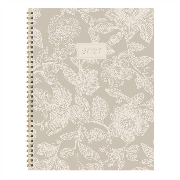 2027 Cream & Taupe Large Weekly Monthly Planner