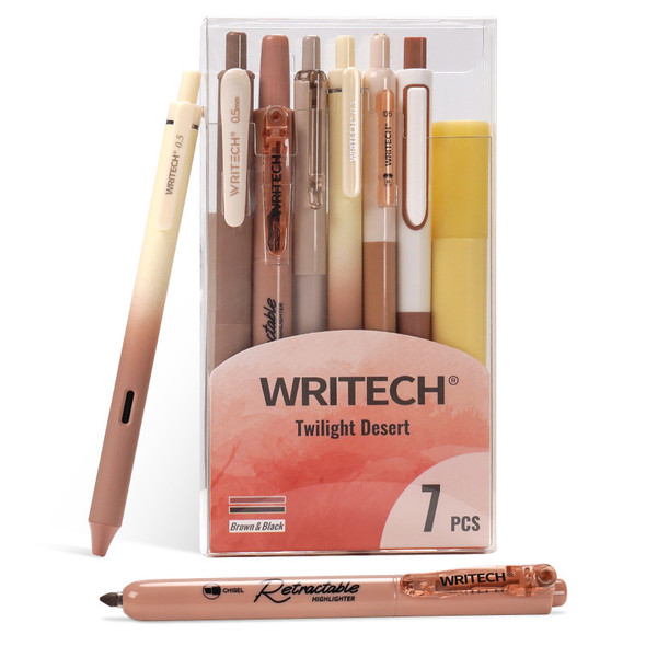 Color Coded Journaling Kit, Twilight Desert Brown Palette, 7 Pieces