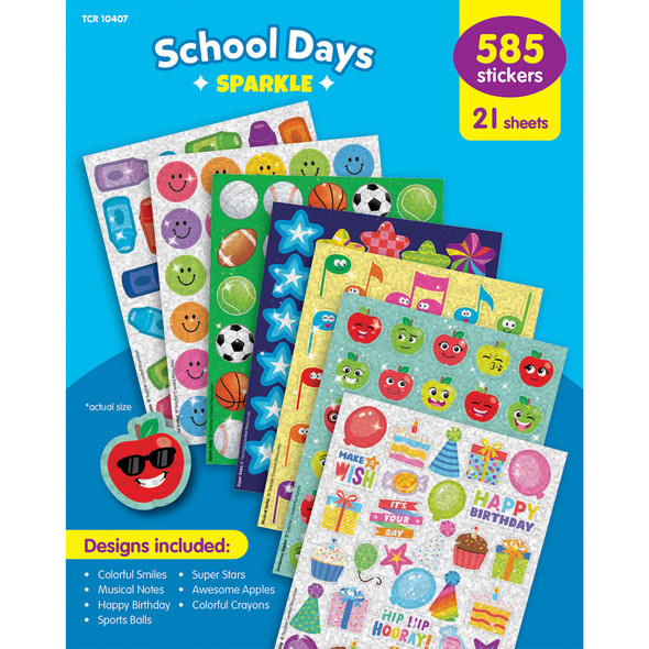 School Days Sparkle Stickers Variety Pack