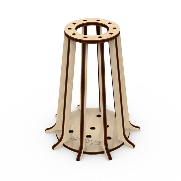 Lantern-Style Wooden Vase Model Kit, 12 Pieces