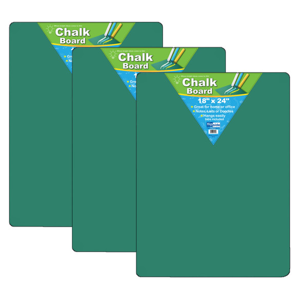 Chalk Board, Green, 18" x 24", Pack of 3