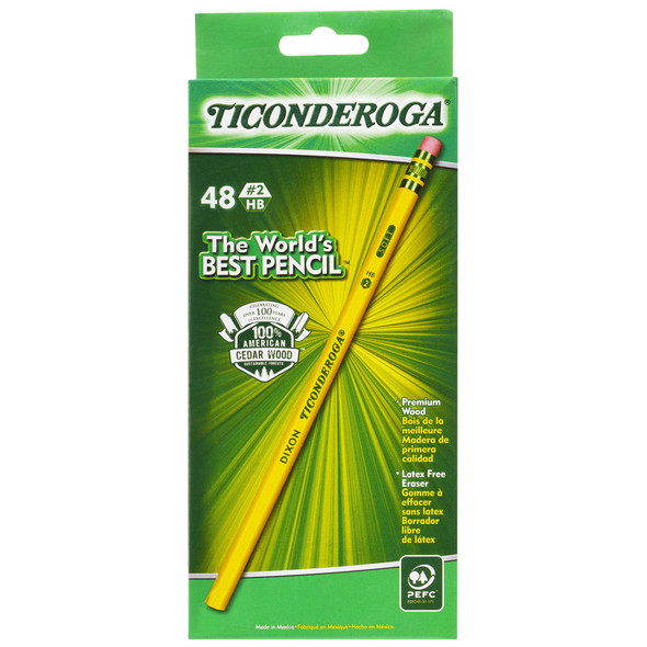 Yellow #2 HB Wooden Pencils, 48 Count