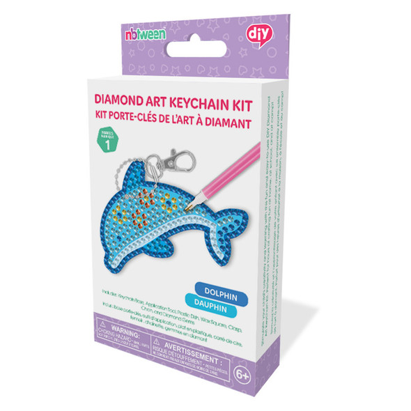 Diamond Painting Keychain Kit, Dolphin Design