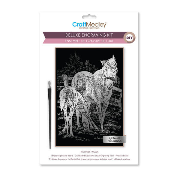 Deluxe Engraving Art Kit, Horses Design