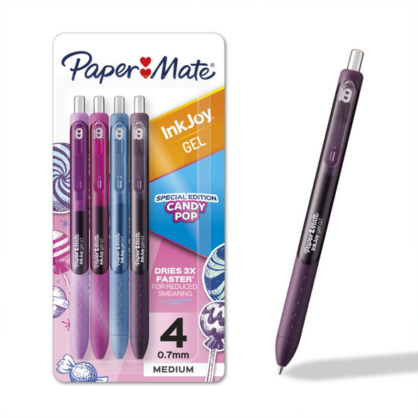 InkJoy Gel Retractable Pens, 0.7 mm, Assorted Colors, 4 Count