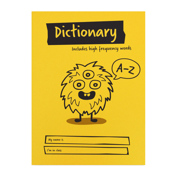 Little Monsters Primary Dictionary Book, A5, 28 Pages, Yellow