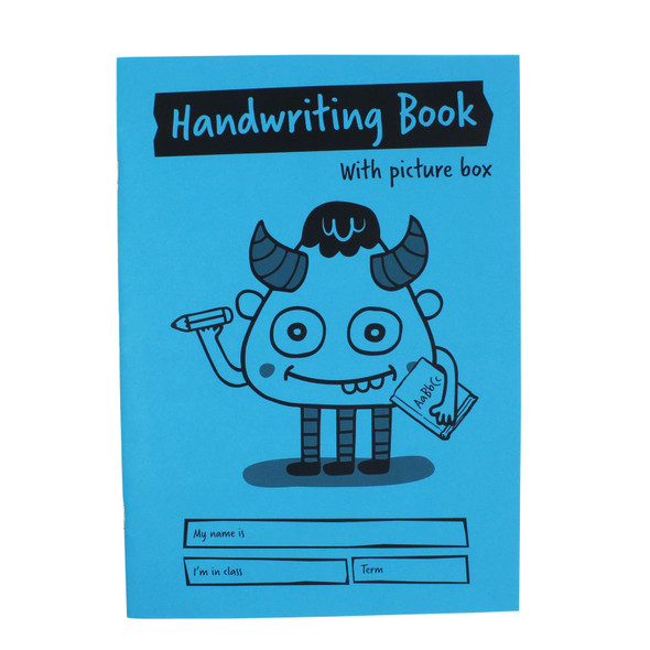 Little Monsters Handwriting Book with Picture Box, A4, 32 Pages, Blue