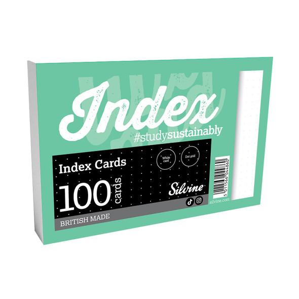 Dot Grid Index Cards, 6 x 4 Inches, White, 100 Cards