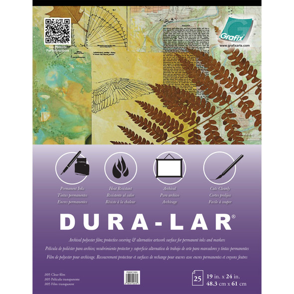Clear Dura-Lar Pad, 19" x 24", 25 Sheets
