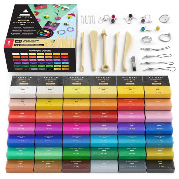 Oven-Bake Clay Kit with 42 Colors, 27 Tools and Accessories, 69 Pieces