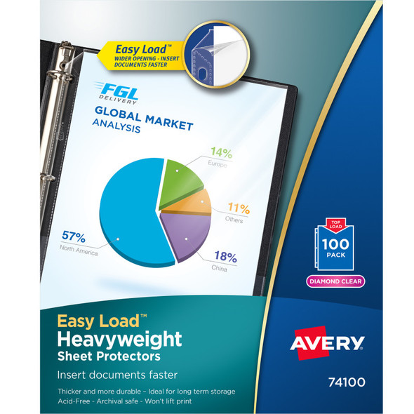 Clear Heavyweight Sheet Protectors, 100 Pack