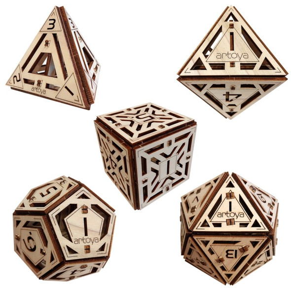 Da Vinci Platonic Solids Wooden Model Set, 5 Models, 83 Pieces