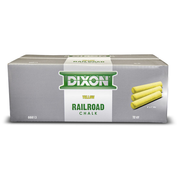 Railroad Marking Chalk, 4 in x 1 in, Yellow, Box of 72