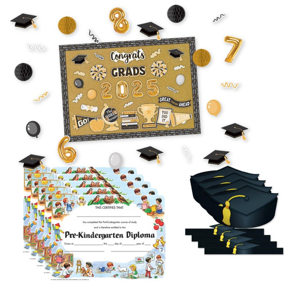 Pre-K Graduation Party Kit, Classroom Décor, Graduation Crowns & Diplomas