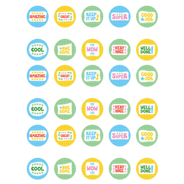 Good Job Sticker Stamper Refill Pack, 100 Stickers