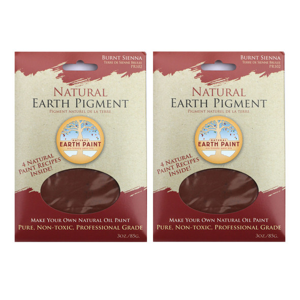 2-Pack Earth & Mineral Pigment, Burnt Sienna, 3 oz