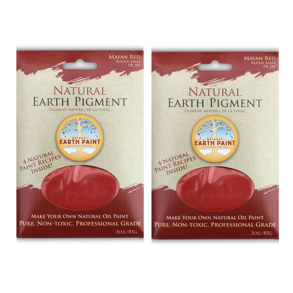 2-Pack Earth & Mineral Pigment, Mayan Red, 3 oz