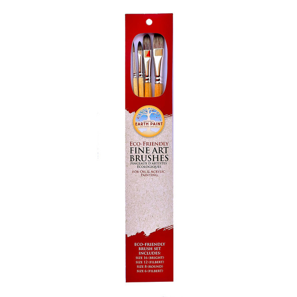 Eco-Friendly Paint Brush Set, 4 Pieces