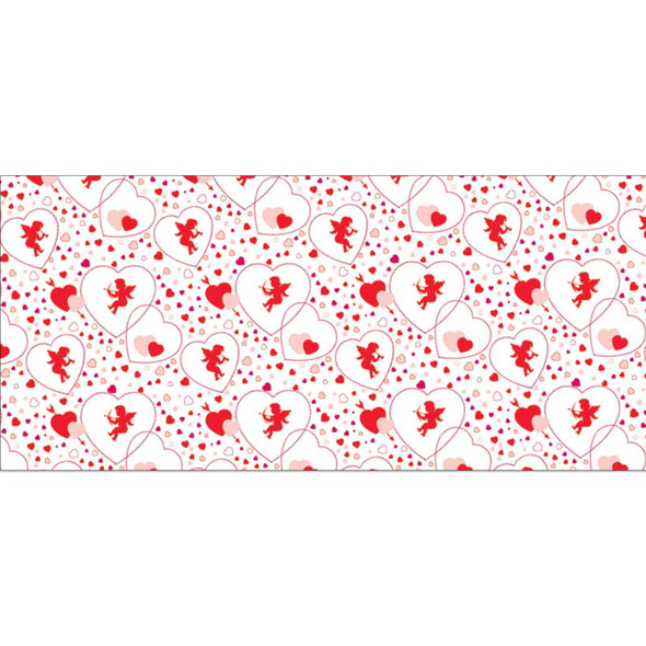 Cupid's Hearts Corrugated Paper Roll, 48" x 25'