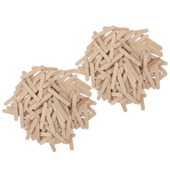 Junior Craft Sticks, Natural Wood, 150 Pieces Per Pack, 2-Pack