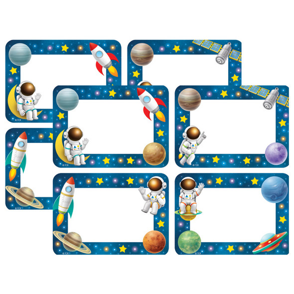 2-Pack Outer Space Crew Name Tags/Labels-Multi-Pack